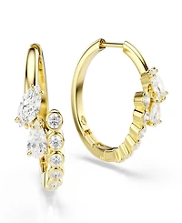 Swarovski Gold-Tone Plated White Crystal Earrings