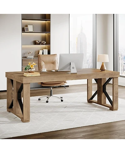 Tribesigns 70.87" Executive Desk with Double Pedestal