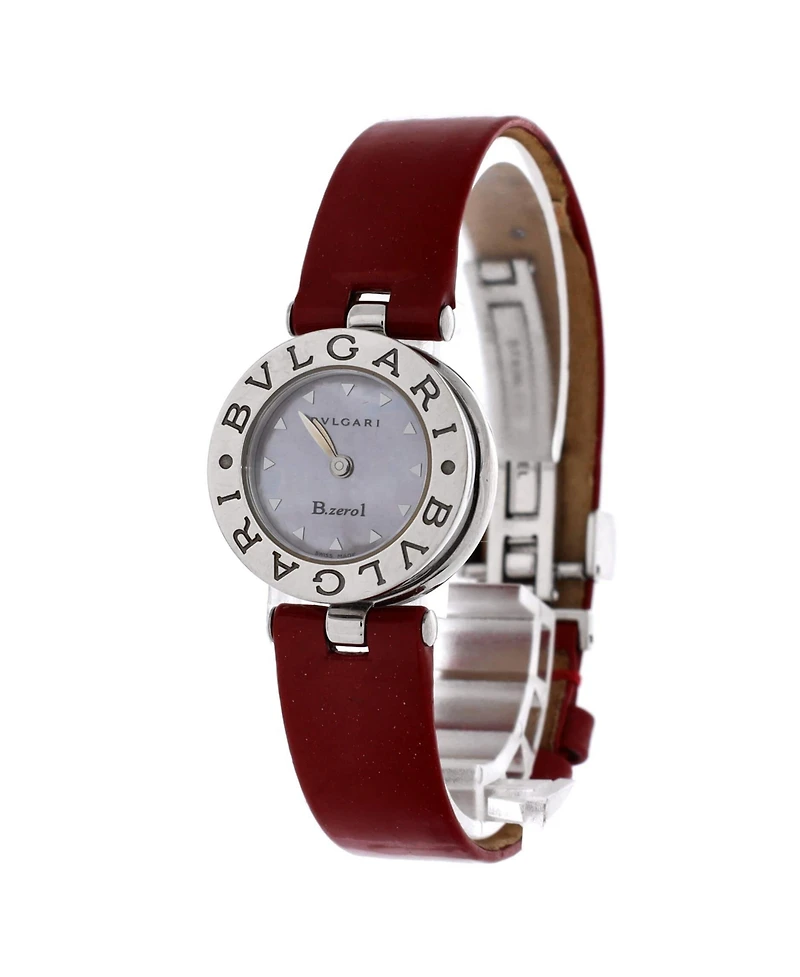 Pre-Owned Bvlgari B.Zero1 Quartz Watch in Stainless Steel and Patent with Mother of Pearl 22mm