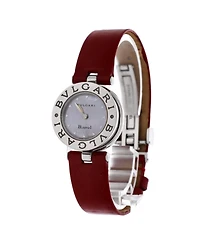 Pre-Owned Bvlgari B.Zero1 Quartz Watch in Stainless Steel and Patent with Mother of Pearl 22mm