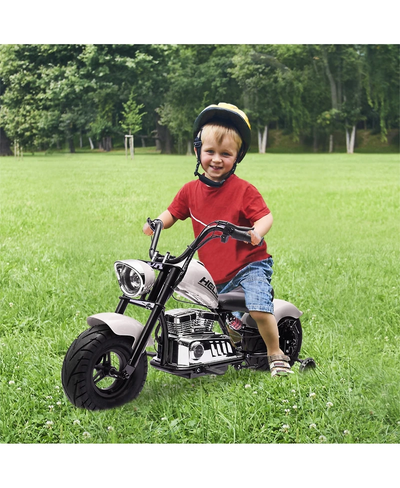 50-Inch Kids Electric Ride On Motorcycle, 36V 350W Brushless Motor, 22 Mph Max Speed, Outdoor Riding Toy for Boys and Girls, White, Ages 8-12