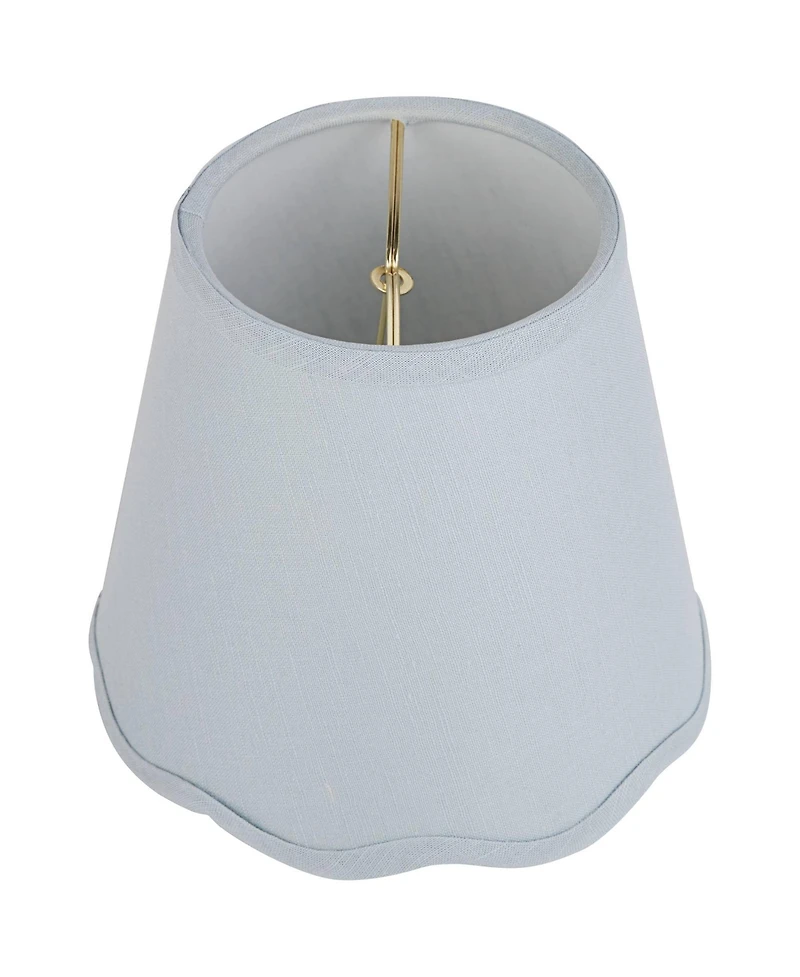 Springcrest Mylie Soft Blue Scallop Empire Lamp Shade 4x6x5.5 (Clip-On)