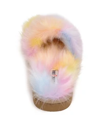 Minnetonka Little and Big Girls Lyla Faux Fur Slide Slippers