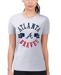 G-iii 4Her by Carl Banks Women's Atlanta Braves Super-Slim Fit Short-Sleeve Screen Print Graphics T-Shirt