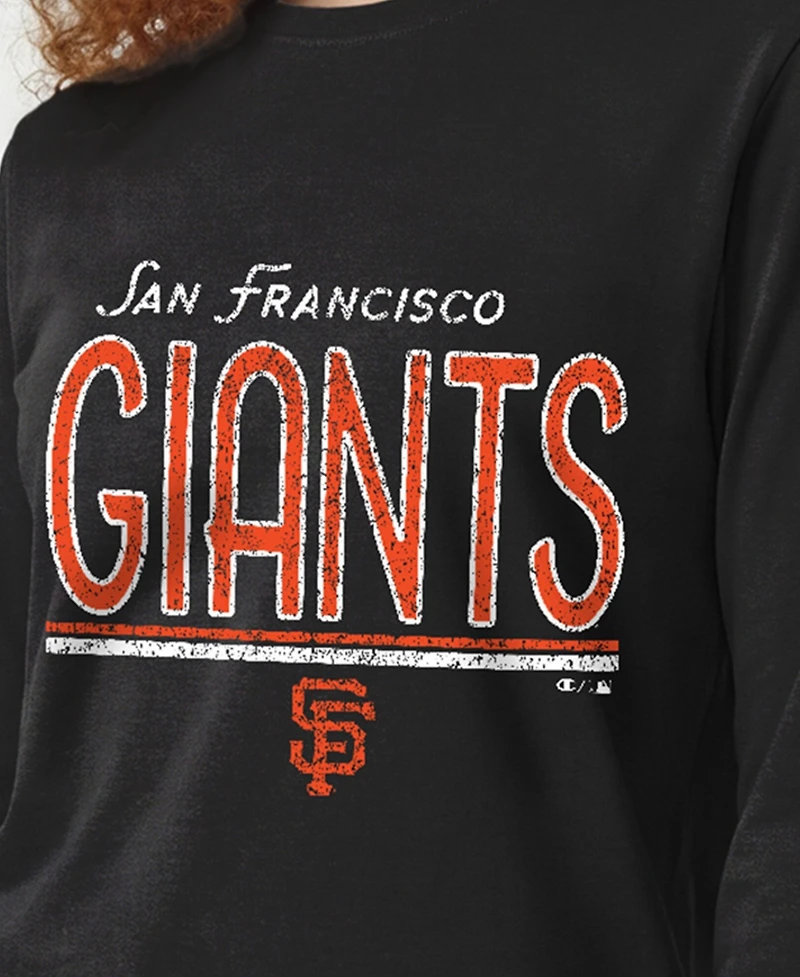Champion Women's San Francisco Giants Long-Sleeve Distressed T-Shirt