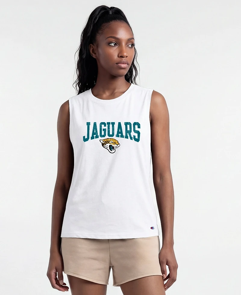 Champion Women's Jacksonville Jaguars Distressed Crewneck Muscle Tank
