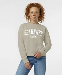 Champion Women's Seattle Seahawks Power Blend Fleece Crewneck Sweatshirt