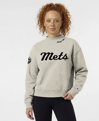 Champion Women's New York Mets Triumph Tri-Blend Fleece Graphic Sweatshirt