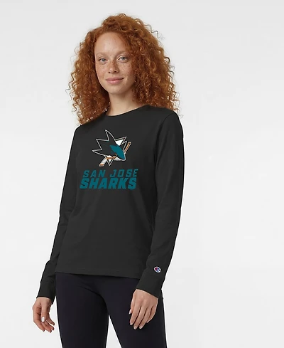 Champion Women's San Jose Sharks Wordmark Lockup Long-Sleeve T-Shirt