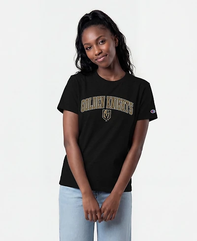 Champion Women's Vegas Golden Knights Arch Mascot Logo Screen Print T-Shirt