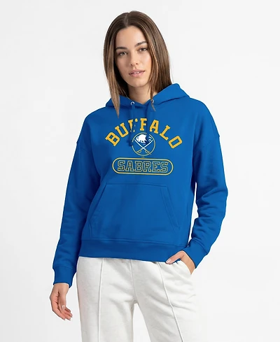 Champion Women's Buffalo Sabres Arched Pill Box Graphic Fleece-Lined Hoodie