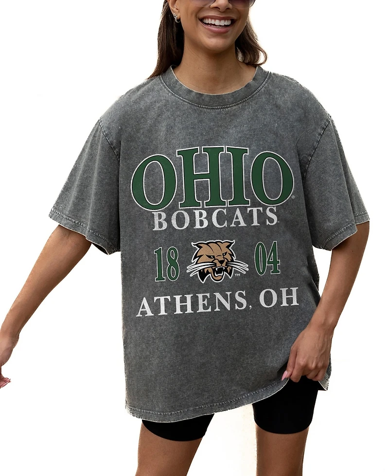 Gameday Couture Women's Gray Ohio Bobcats Oversized Snow Wash T-Shirt