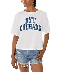 Gameday Couture Women's White Byu Cougars Claim To Fame Boxy Cropped T-Shirt