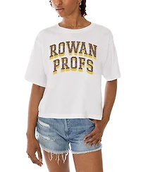 Gameday Couture Women's White Rowan Profs Claim To Fame Boxy Cropped T-Shirt