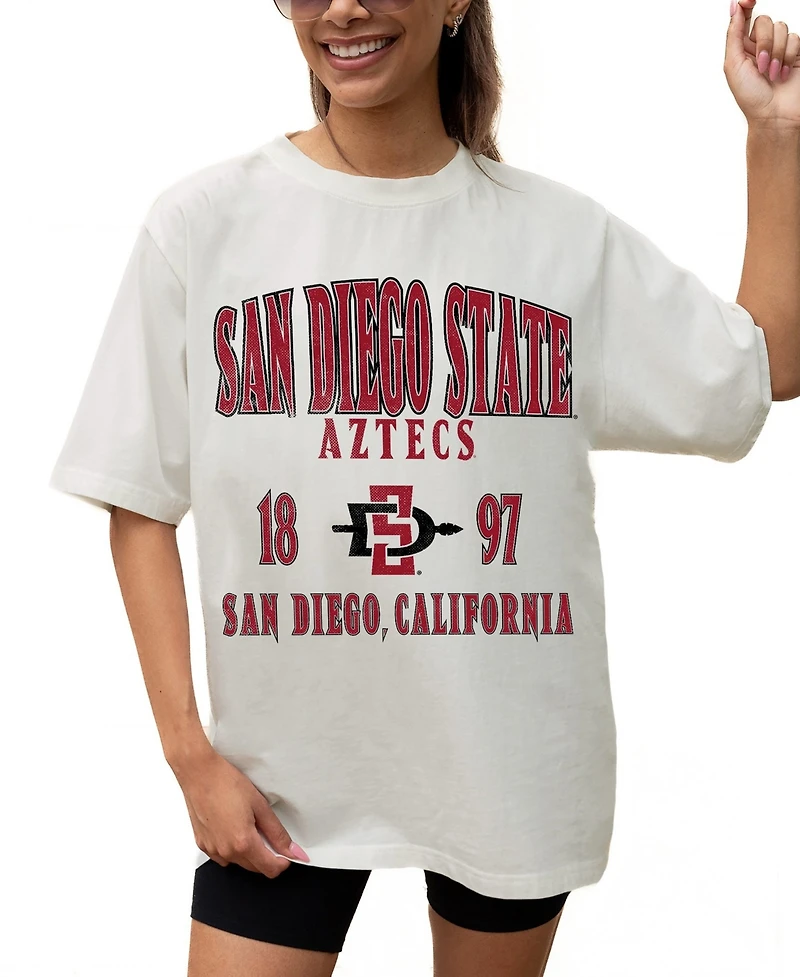 Gameday Couture Women's Cream San Diego State Aztecs Unity Oversized T-Shirt