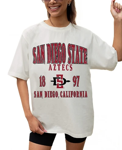 Gameday Couture Women's Cream San Diego State Aztecs Unity Oversized T-Shirt