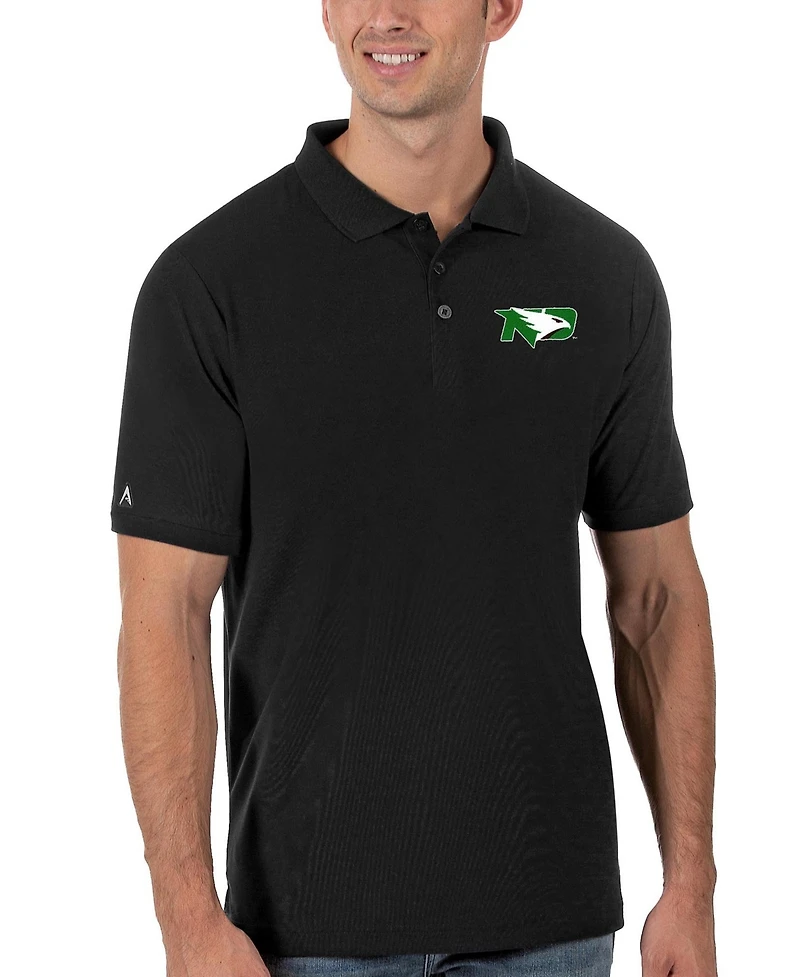 Antigua Men's Black North Dakota Legacy Pique Polo Shirt