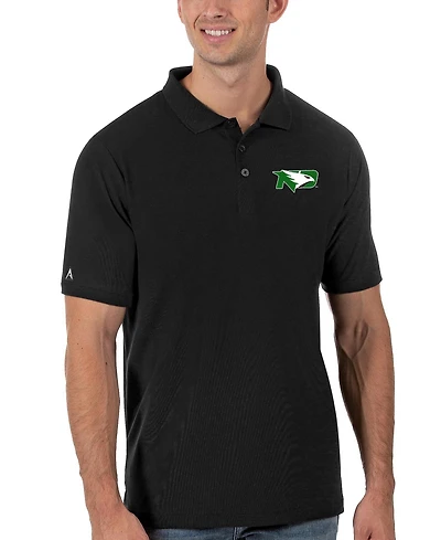 Antigua Men's Black North Dakota Legacy Pique Polo Shirt