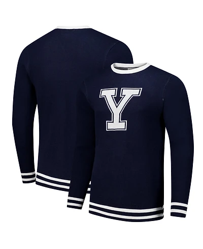 Uscape Apparel Men's and Women's Navy Yale Bulldogs Renew Knit Vintage Pullover Sweater
