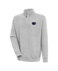 Antigua Men's Heather Gray Penn State Nittany Lions Victory Quarter-Zip Pullover Sweatshirt