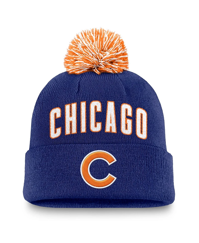 Nike Men's Royal Chicago Cubs Peak Cuffed Pom with Knit Hat