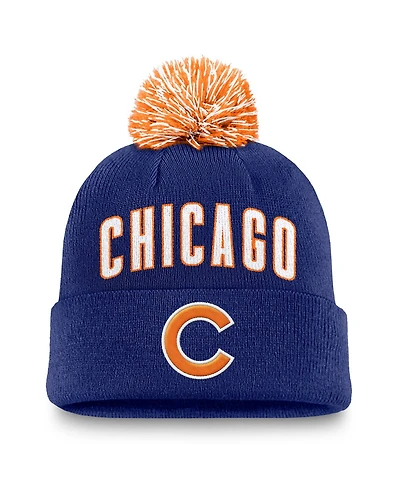 Nike Men's Royal Chicago Cubs Peak Cuffed Pom with Knit Hat