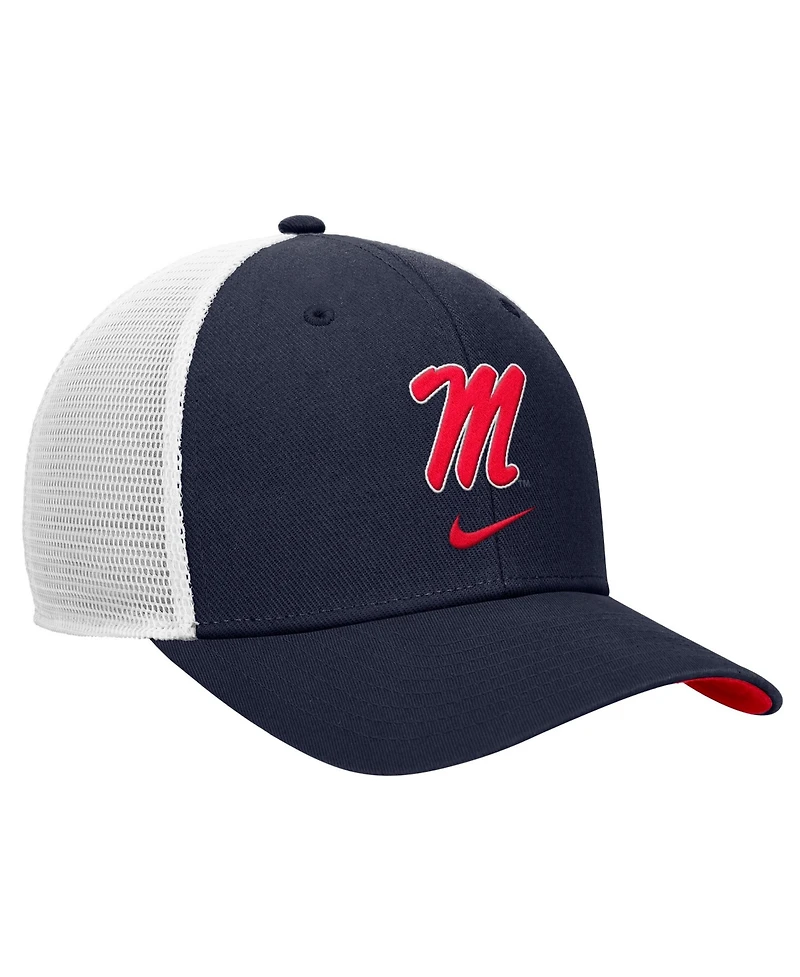 Nike Men's Navy Ole Miss Rebels Rise Trucker Dri-fit Adjustable Hat