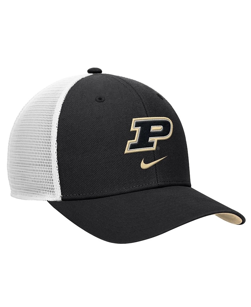 Nike Men's Black Purdue Boilermakers Rise Trucker Dri-fit Adjustable Hat