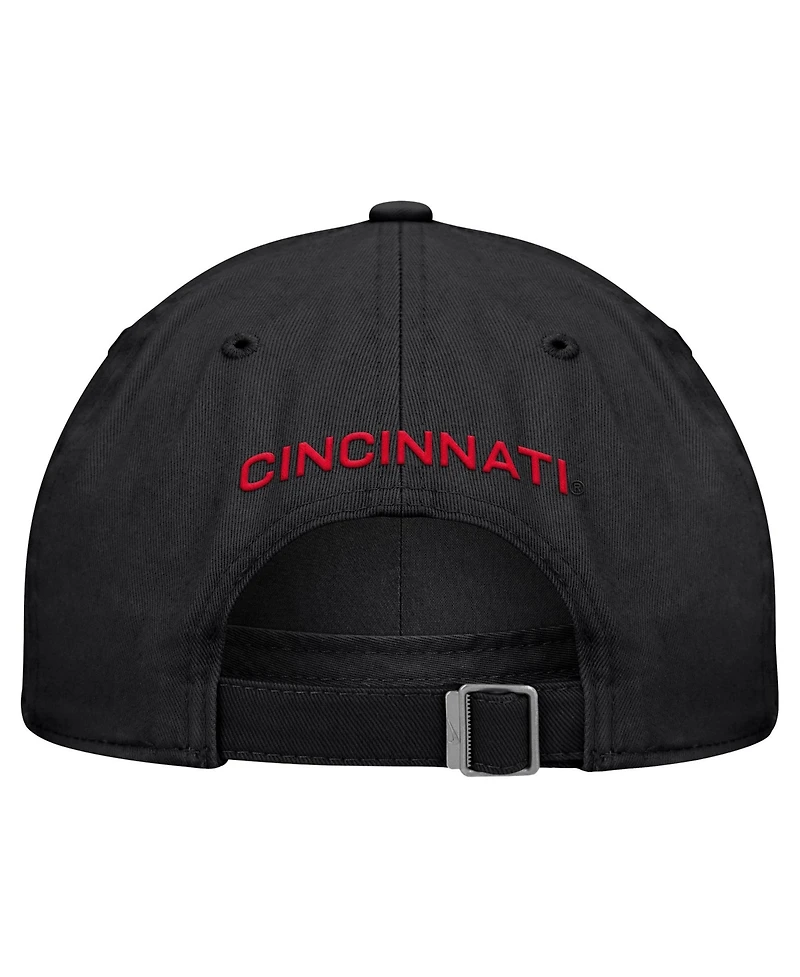 Nike Men's Black Cincinnati Bearcats 2026 Sideline Club Adjustable Hat