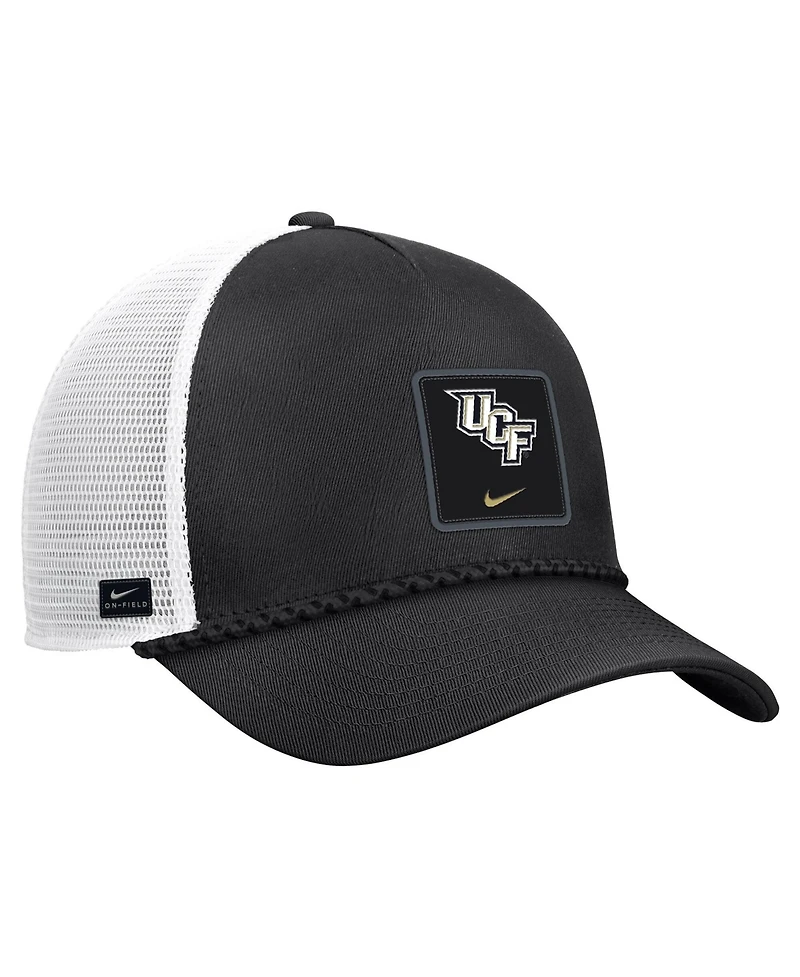 Nike Men's Black Ucf Knights 2026 On-Field Rope Adjustable Trucker Hat