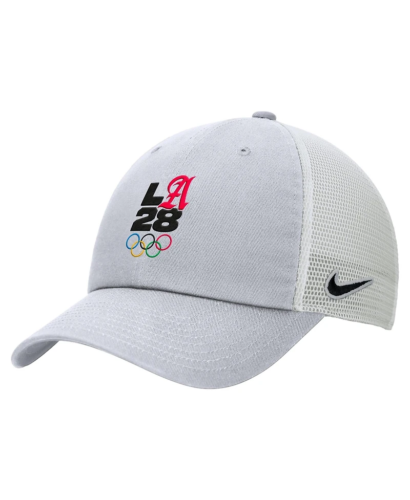 Nike Men's Gray LA28 Summer Olympics Script Club Trucker Adjustable Hat