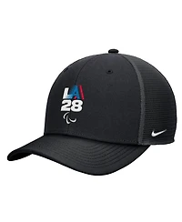 Nike Big Boys and Girls Black LA28 Summer Paralympics Retro Stripe Rise Adjustable Trucker Hat