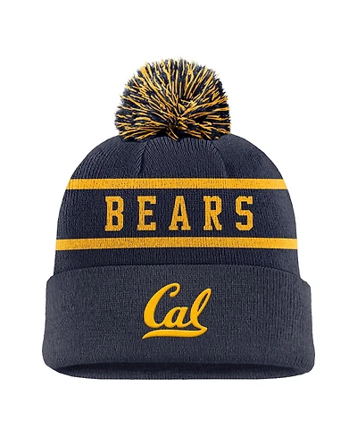 Nike Men's Navy Cal Bears Peak Cuffed Pom with Knit Hat