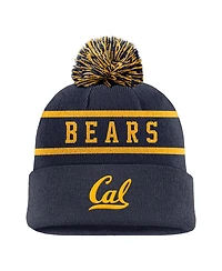 Nike Men's Navy Cal Bears Peak Cuffed Pom with Knit Hat