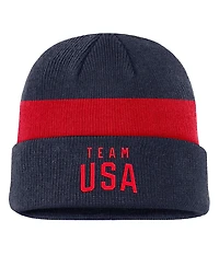 Nike Men's Navy Team Usa Stripe Terra Cuffed Knit Hat