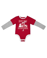 Colosseum Baby Boys and Girls Cardinal Alabama Crimson Tide Next Stop Long sleeves Bodysuit