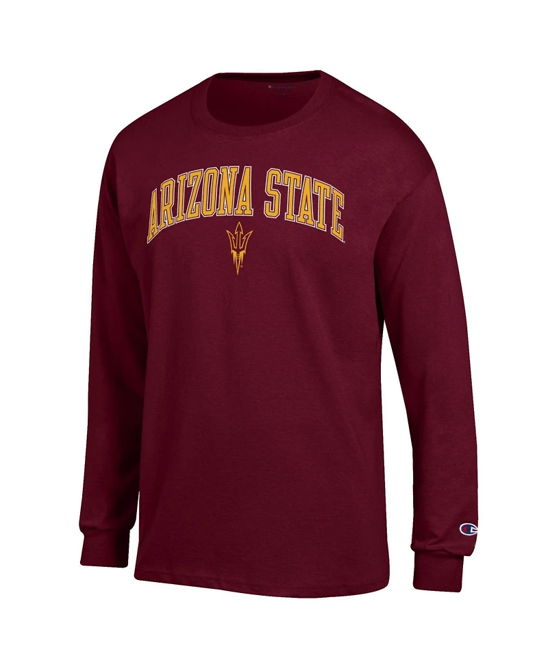 Champion Men's Champion Maroon Arizona State Sun Devils Arch Over Logo Long sleeves T-Shirt