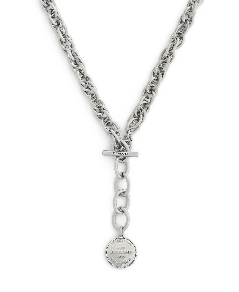 Coach Silver Heritage Twist Link Collar Necklace