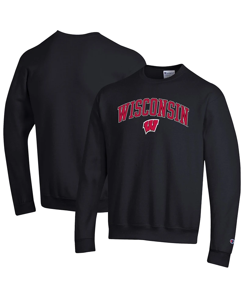 Champion Men's Champion Black Wisconsin Badgers Arch Over Logo Pullover Sweatshirt