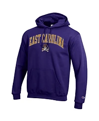 Champion Men's Champion Purple Ecu Pirates Arch Over Logo Pullover Hoodie