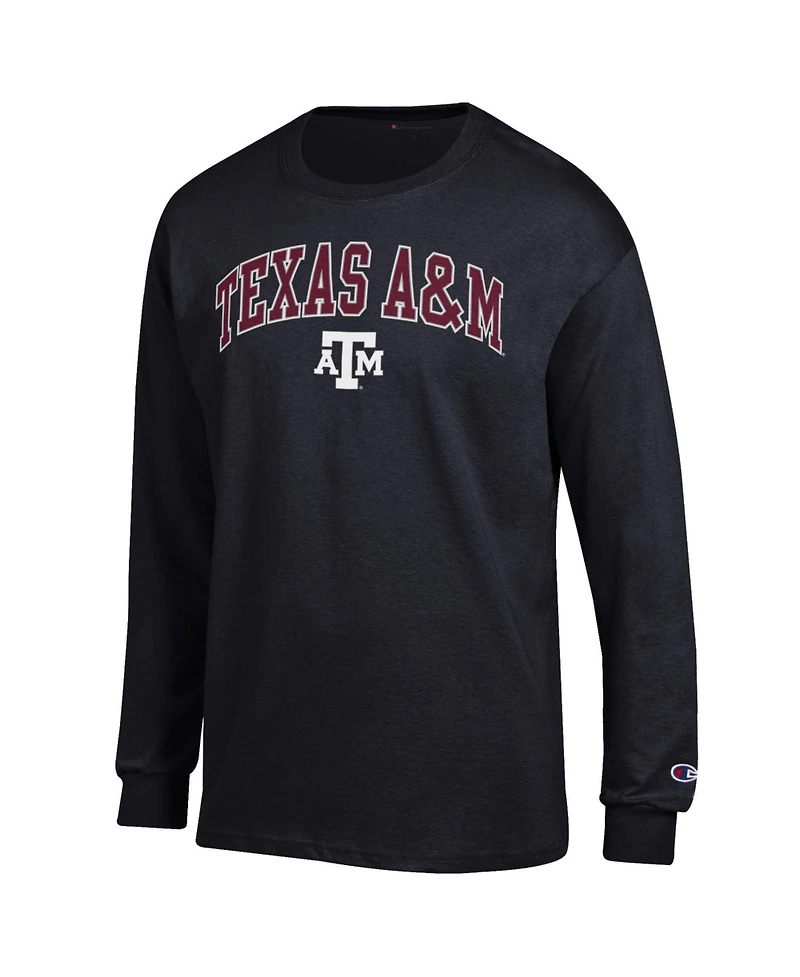 Champion Men's Champion Black Texas A&M Aggies Arch Over Logo Long sleeves T-Shirt