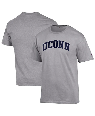Champion Men's Heather Gray UConn Huskies Basic Arch T-Shirt