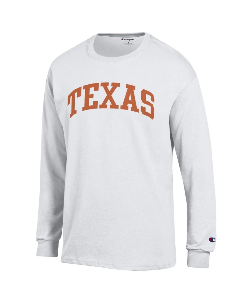 Champion Men's White Texas Longhorns Basic Arch Long sleeves T-Shirt