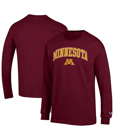 Champion Men's Champion Maroon Minnesota Golden Gophers Arch Over Logo Long sleeves T-Shirt