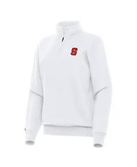 Antigua Women's White Syracuse Orange Victory Quarter-Zip Sweatshirt