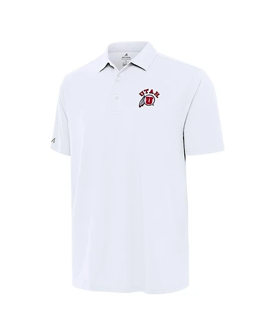 Antigua Men's White Utah Utes Era Polo Shirt