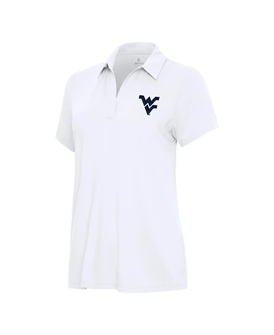 Antigua Women's White West Virginia Mountaineers Era Polo Shirt