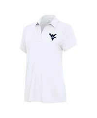Antigua Women's White West Virginia Mountaineers Era Polo Shirt