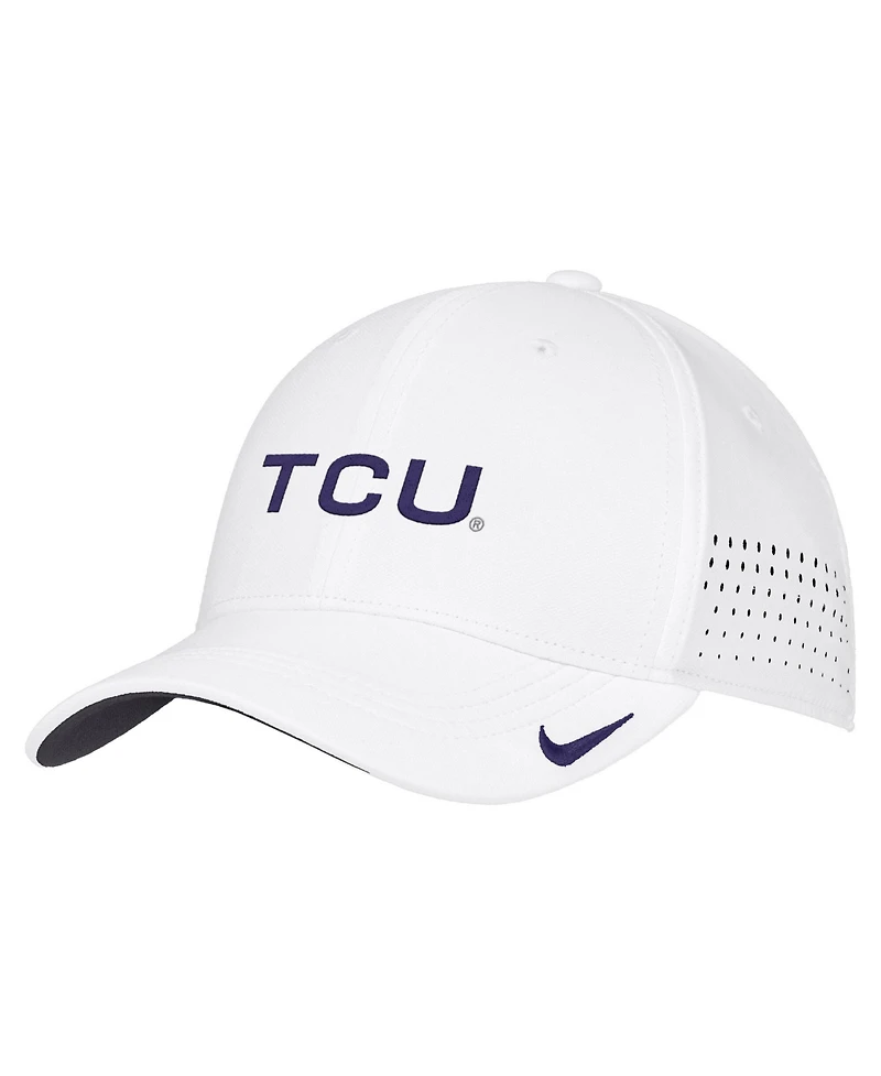 Nike Men's White Tcu Horned Frogs 2026 On-Field AeroBill SwooshFlex Dri-fit Hat