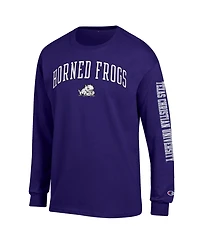 Champion Men's Purple Tcu Horned Frogs Arch Over Logo 2-Hit Long sleeves T-Shirt